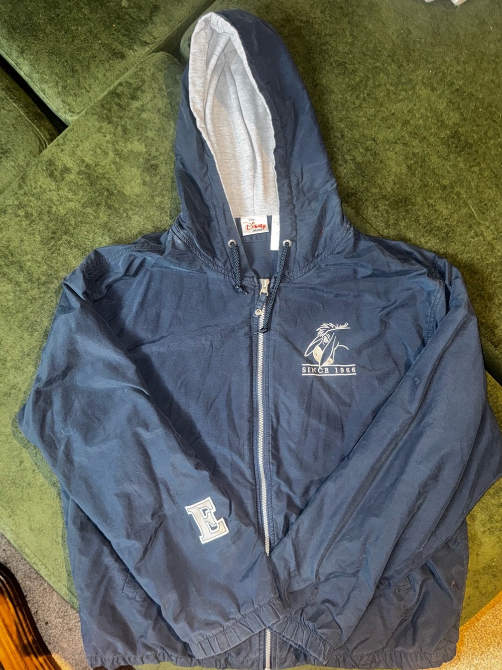 Vintage Disney Eeyore Embroidered Navy Windbreaker Jacket